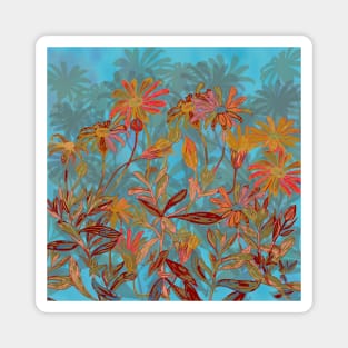 Fantasy Fall Flowers Magnet