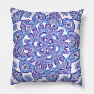 Lilac Spring Doodle Flower Pillow