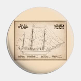 Charles Darwin HMS Beagle Tall Ship - SDL Pin