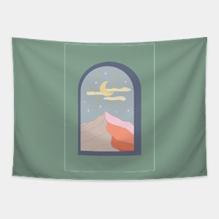 Celestial window night view Tapestry