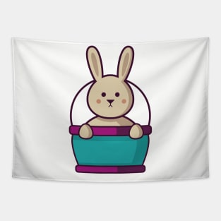 sweet easter bunny in the easter basket Tapestry