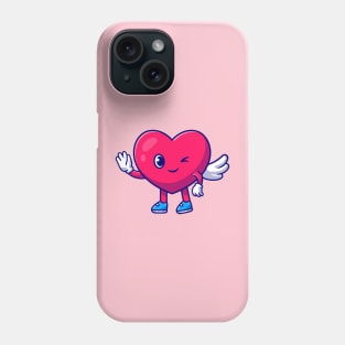 Cute Heart Angel Love Waving Hand Cartoon Phone Case