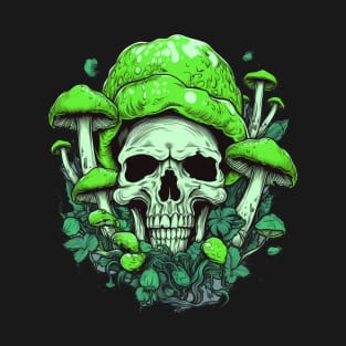 Cosmic Fusion Psychedelic Mushroom Skull T-Shirt