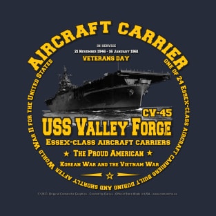 USS Valles Forge CV-45 Aircraft carrier Proud Veterans T-Shirt