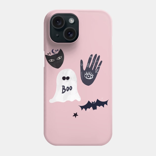 Cute Mystical Halloween Illustrations Phone Case by Bohemian Designer