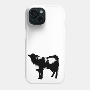 Cow watercolor black and white Phone Case