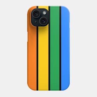 Bright rainbow and black stripes - vertical Phone Case