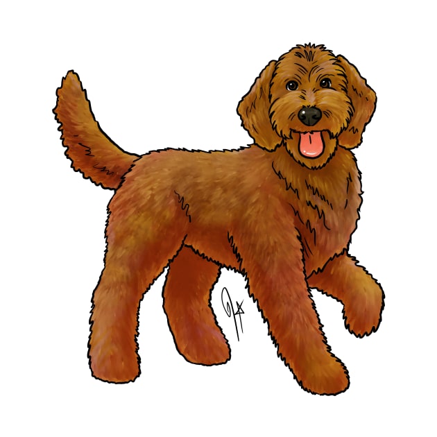 Dog - Goldendoodle - Red by Jen's Dogs Custom Gifts and Designs
