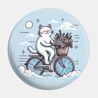 Cat riding a bike Pin