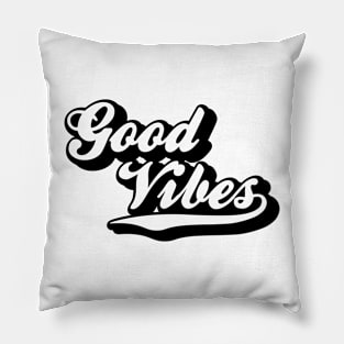 Good Vibes Black Outline Pillow