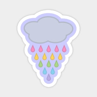 Raining Rainbow Rain Cloud in Purple Magnet