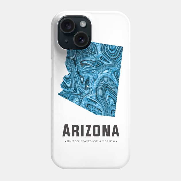 Arizona state map abstract blue Phone Case by StudioGrafiikka