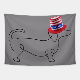 Wiener Dog Wearing Hat Dachshund Tapestry