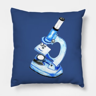 Painted blue microscope Pillow