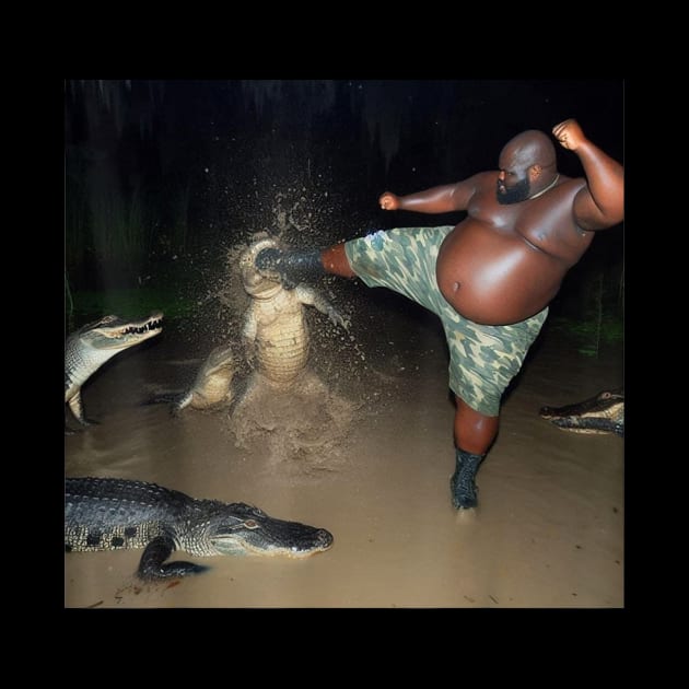 Man kick aligator by Travis ★★★★★