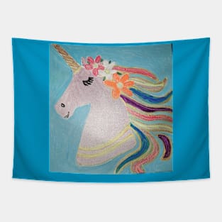 Unicorn with Flowers Tapestry