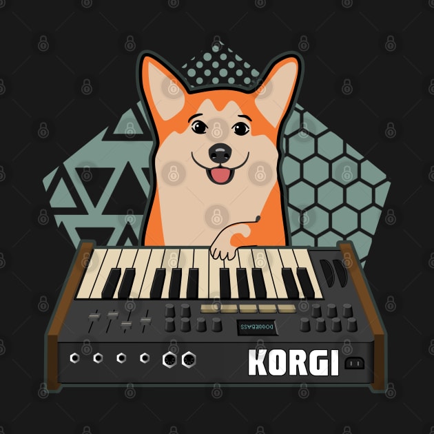 Funny Synthesizer Electronic Musician Corgi Dog Lover by Mewzeek_T