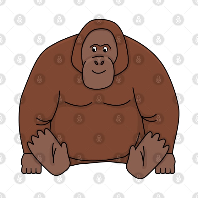 Cartoon cute brown Orangutan by essskina