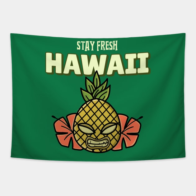 stay fresh Hawaii Hawaiian Pineapple Pineapples Tapestry by Tip Top Tee's