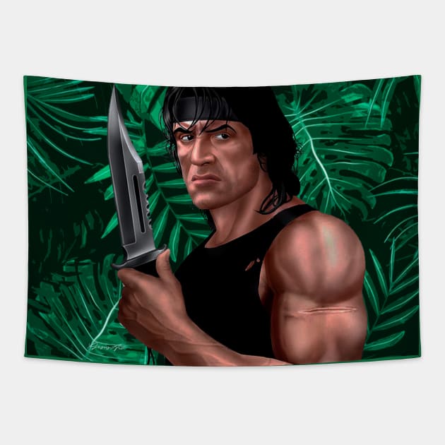 First Blood Rambo Tapestry by PjesusArt