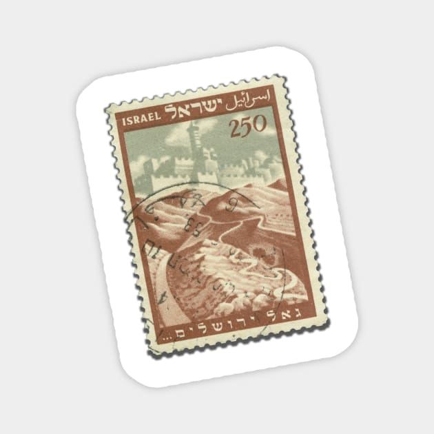 Vintage postage stamp from Israel Magnet by designberg