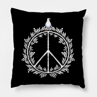 Peace symbol with olive tree Pillow