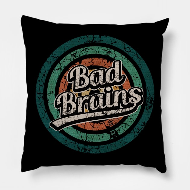 Bad Brains // Retro Circle Crack Vintage Pillow by People Mask