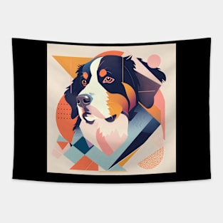 70s Bernese Mountain Dog Vibes: Pastel Pup Parade Tapestry
