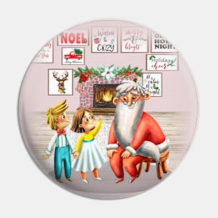 Children talk with Santa Pin