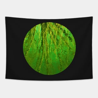 Abstract Green Water Reflections of Trees Tapestry