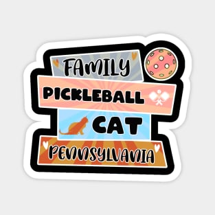 Vintage FAMILY Pickleball Cat PENNSYLVANIA this a special design for Pickleball Cat Lovers Magnet