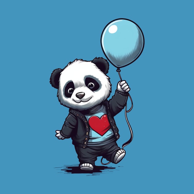 Little Baby Panda with Balloon by DavidLoblaw