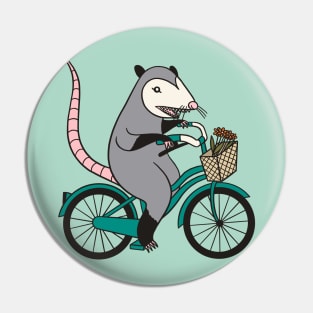 Possum on a Bicycle Pin