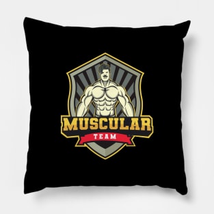 Muscular Man Illustration Design Pillow