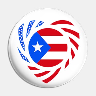 Puerto Rican American Multinational Patriot Flag (Heart) Pin