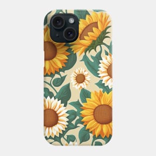 Pastel Colored Sunflowers Pattern Phone Case