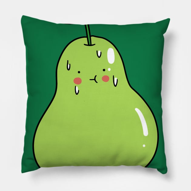 Sweaty Blushing Pear Pillow by saradaboru