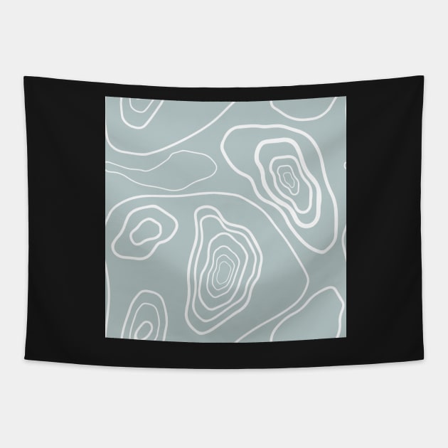 Blue & White Topography Pattern Tapestry by StylishTayla