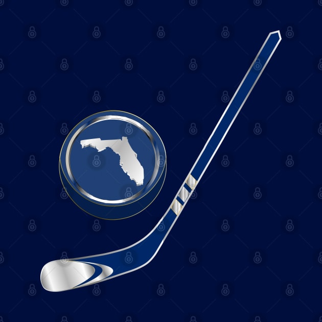 NHL - FL Navy Blue Silver White Stick and Puck by geodesyn