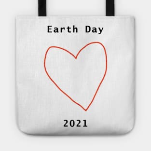 Red Heart Outline for Earth Day 2021 Tote