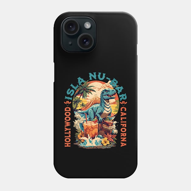 The dinosaur Tiki Isla Nu Bar Tropical Ddrinks Hollywood California Phone Case by Joaddo