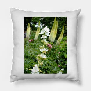 Tall White Flowers Pillow