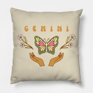 Hippie Aesthetic Gemini Art Pillow