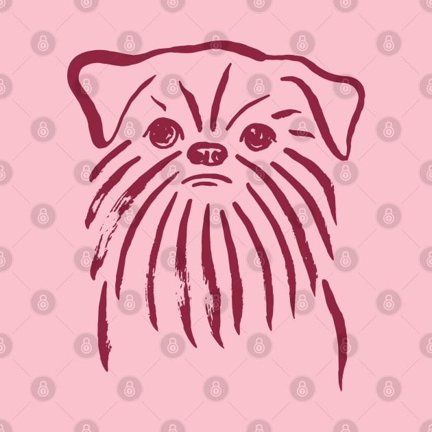 Brussels Griffon (Pink and Burgundy) by illucalliart