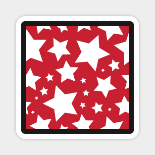 White star print on red Magnet