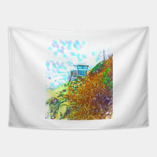 Winter Life Guard Station Tapestry