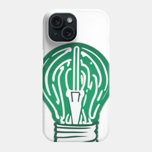 Light Bulb Emerald Green Shadow Silhouette Anime Style Collection No. 430 Phone Case