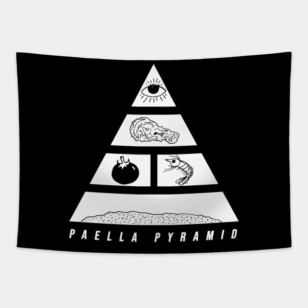 Classy Paella Pyramid White Print Design Tapestry by Eyanosa