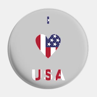 I Love USA Pin