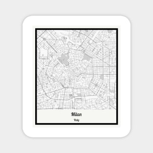 Map of Milan - Italy Magnet